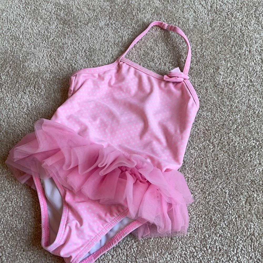 🦋FREE SHIP $50🦋 Pink Ruffled Bathing 18-24 - Picture 2 of 9
